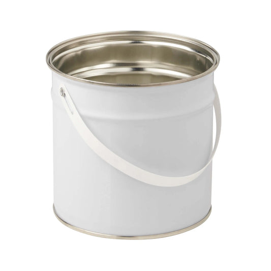 3 Litre Tinplate White Tulip Pail Plain Interior Invopak