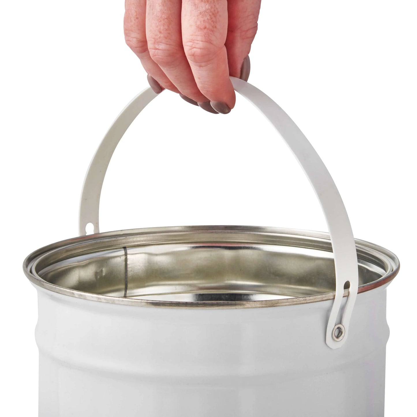 3 Litre Tinplate White Tulip Pail Plain Interior Invopak