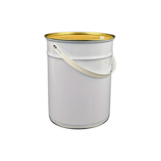 5 Litre Tinplate White Tulip Pail Lacquered Interior Invopak