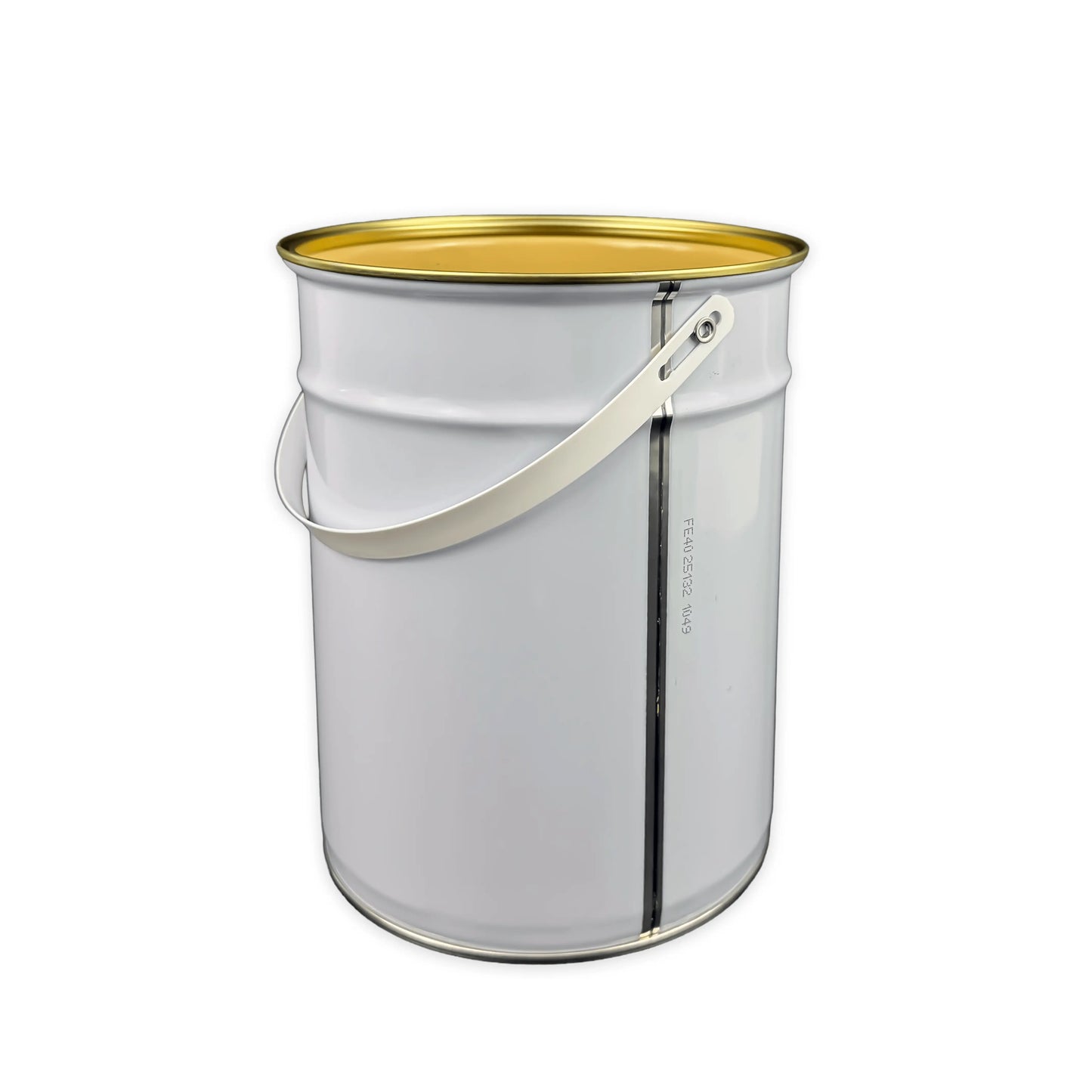 5 Litre Tinplate White Tulip Pail Lacquered Interior Invopak