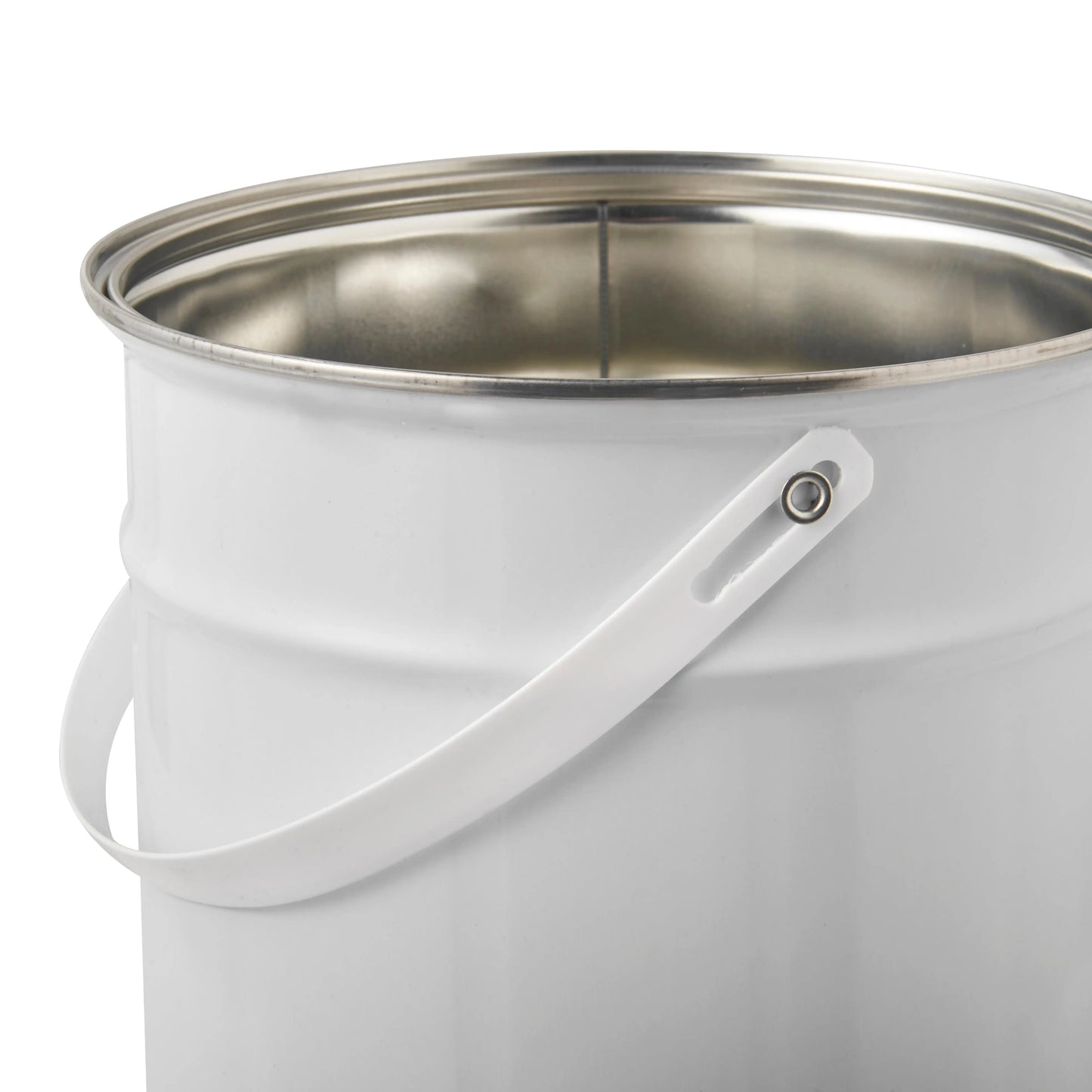 5 Litre Tinplate White Tulip Pail Plain Interior Invopak
