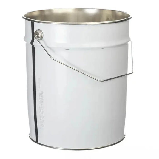 11 Litre Tinplate White Pail Plain Interior UN Approved Invopak