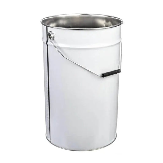 25 Litre Tinplate White Pail Plain Interior UN Approved 285mm Neck Invopak