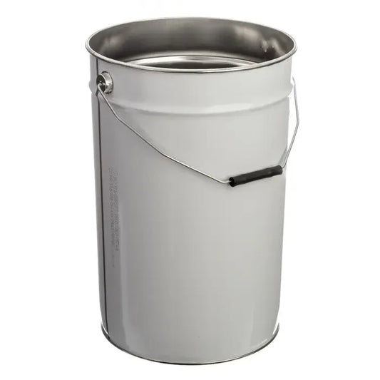 25 Litre Tinplate White Pail Plain Interior UN Approved Invopak