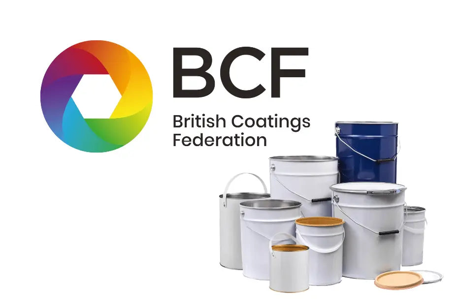 BCF Logo with Paint Tins made by Invopak