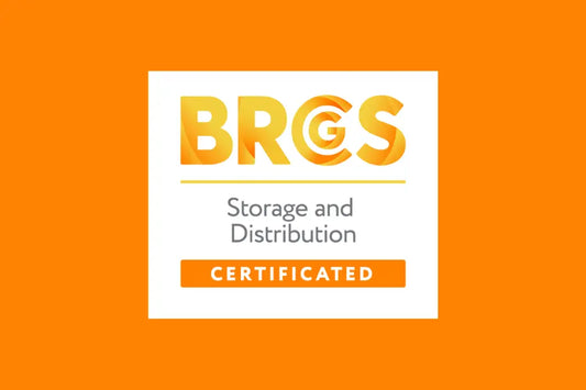BRCGS logo on an orange background