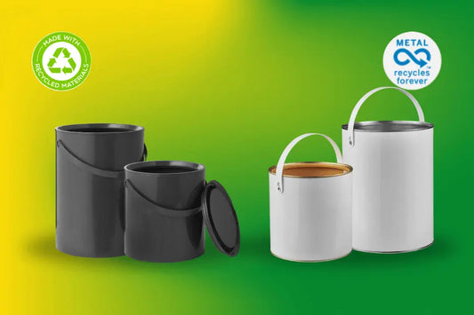 Sustainable packaging for paint: Recycled plastic paint cans and metal paint tins | Invopak