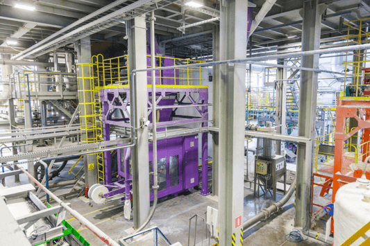 A photograph of the inside of a chemical factory