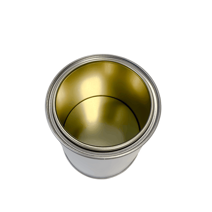 250ml lacquered white lever lid tin with lid