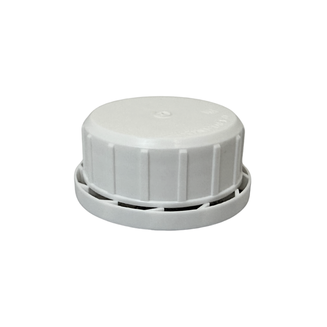 42mm White Plastic Tamper Evident Cap with Tri-Seal PE liner