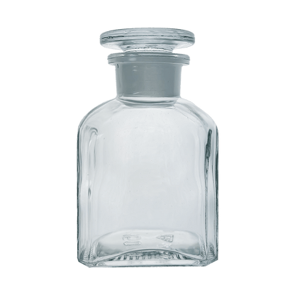 Academy 150ml Clear Reagent Square Bottle with Glass Stopper