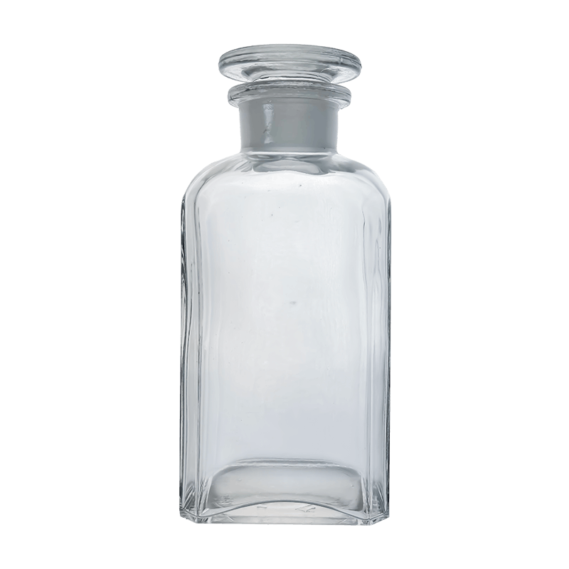 Academy 250ml Clear Reagent Square Bottle with Glass Stopper