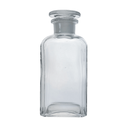 Academy 250ml Clear Reagent Square Bottle with Glass Stopper