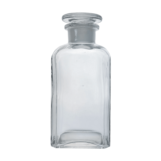 Academy 250ml Clear Reagent Square Bottle with Glass Stopper