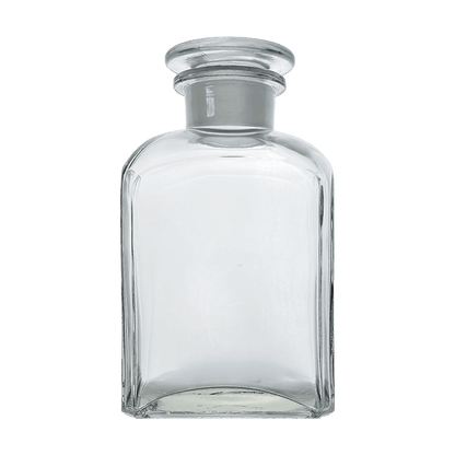 Academy 500ml Clear Reagent Square Bottle with Glass Stopper