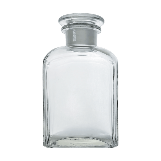 Academy 500ml Clear Reagent Square Bottle with Glass Stopper
