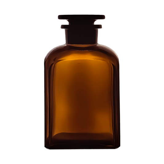 Academy 500ml Amber Reagent Square Bottle with Glass Stopper