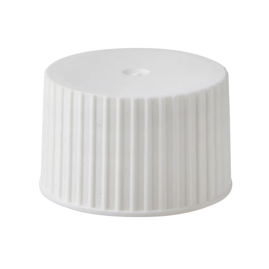 28mm Plastic White Ribbed Cap