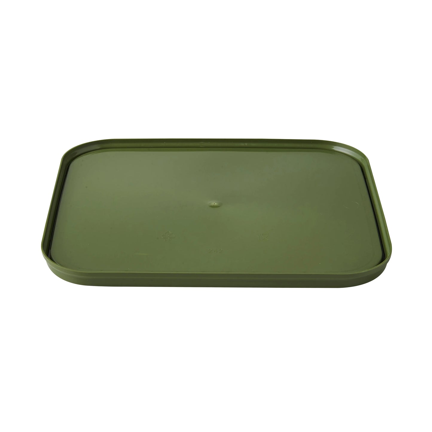 10 Litre Plastic Olive Green Tamper Evident Square Bucket with Metal Handle and Lid