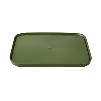 10 Litre Plastic Olive Green Tamper Evident Square Bucket with Metal Handle and Lid