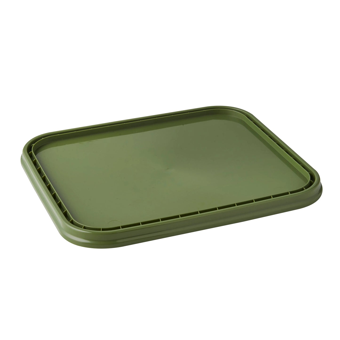 10 Litre Plastic Olive Green Tamper Evident Square Bucket with Metal Handle and Lid