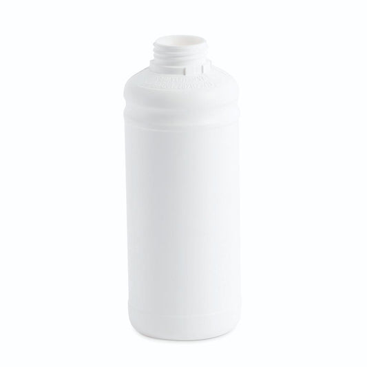 1 Litre Plastic White UN Approved Fluorinated Cylindrical Bottle 42mm Neck