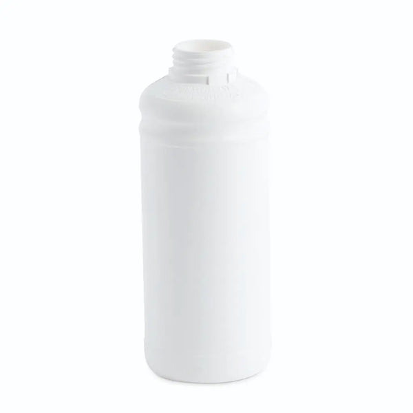 1 Litre Plastic White UN Approved Fluorinated Cylindrical Bottle 42mm Neck Invopak