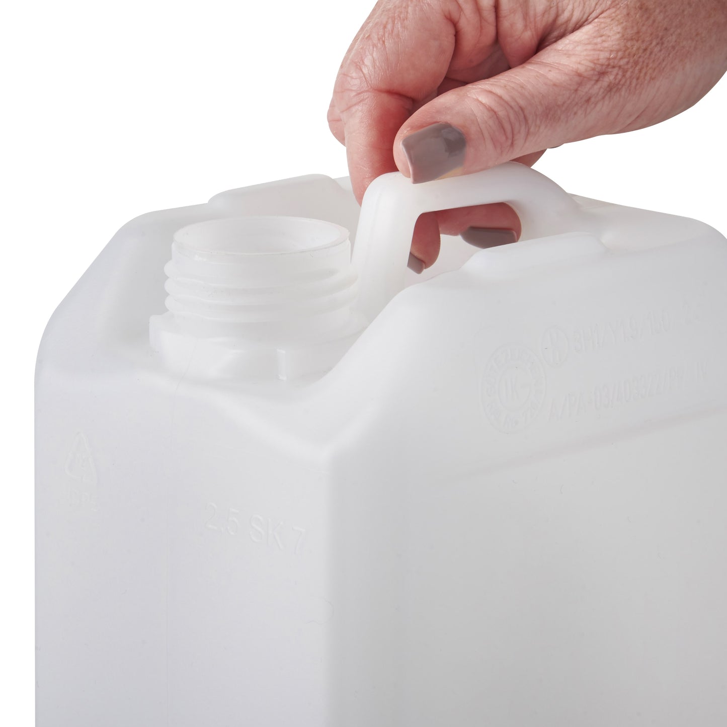 2.5 Litre Plastic Natural UN Approved Stackable Jerry Can with 45mm Neck