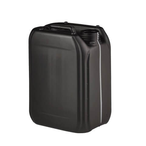 5 Litre Plastic Black Stackable UN Approved Jerry Can with 51mm Neck 220G With Visi Stripe