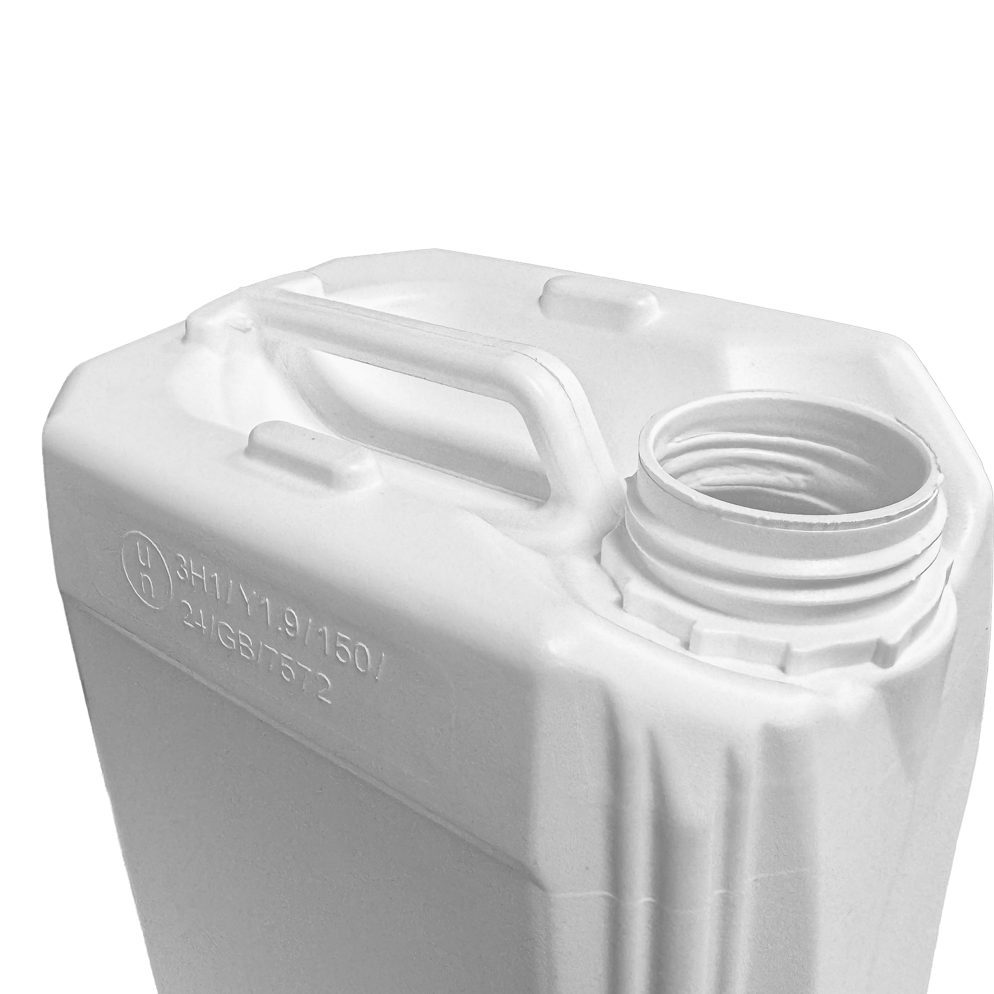 5 Litre Plastic White UN Approved Stackable Jerry Can with 51mm Neck 250g
