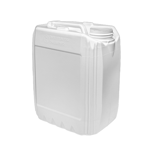5 Litre Plastic White UN Approved Stackable Jerry Can with 51mm Neck 250g