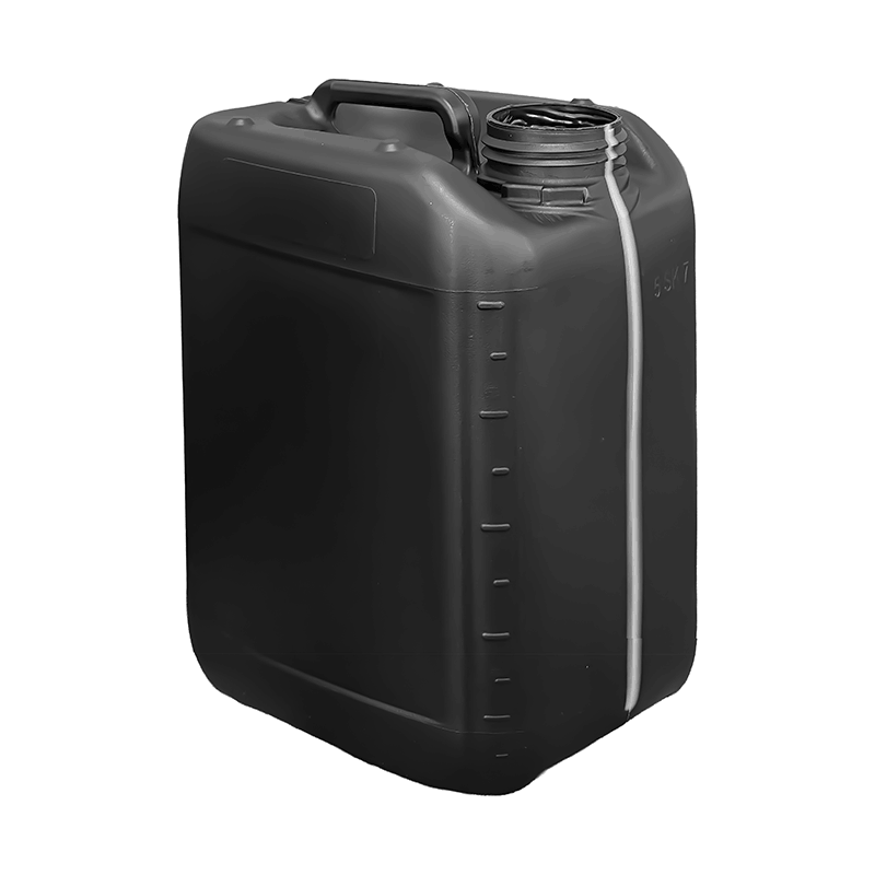 5 Litre Plastic Black Stackable UN Approved Jerry Can with 51mm Neck 220G With Visi Stripe