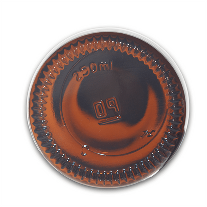 250ml Amber Glass Powder Bottle with Black Screw Cap
