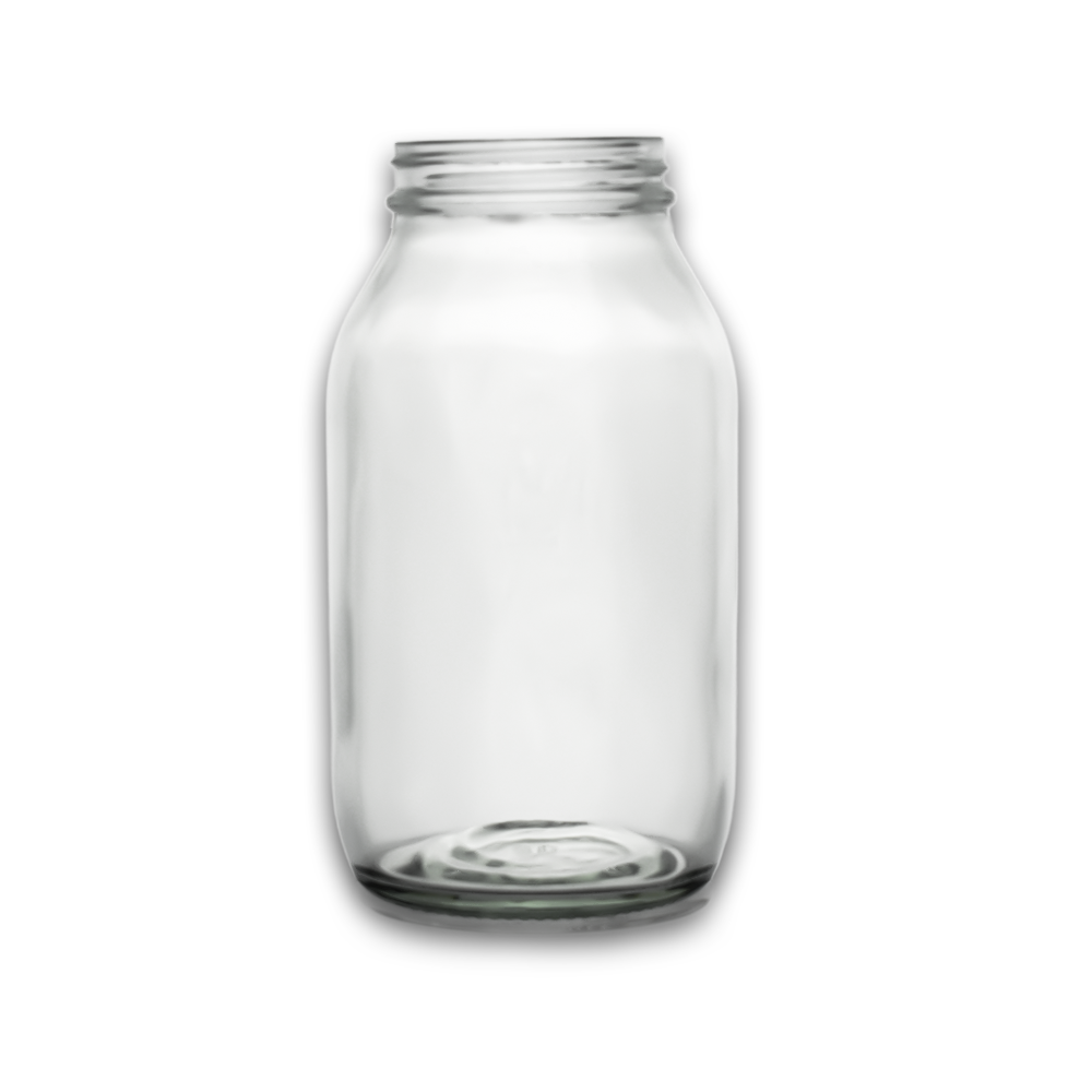 500ml Clear Glass Powder Bottle with Black Screw Cap