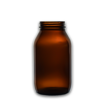 500ml Amber Glass Powder Bottle with Black Screw Cap