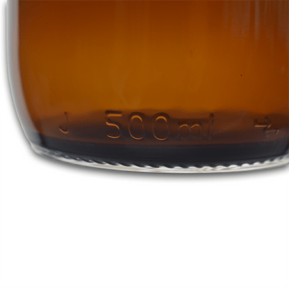 500ml Amber Glass Powder Bottle with Black Screw Cap