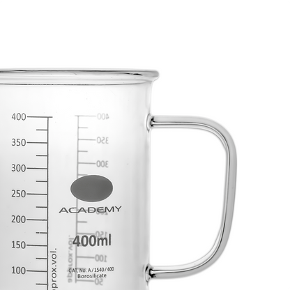 400ml Clear Borosilicate Glass Beaker with Handle