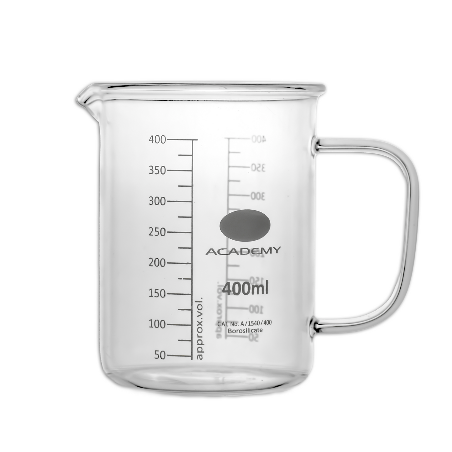 400ml Clear Borosilicate Glass Beaker with Handle