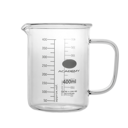 400ml Clear Borosilicate Glass Beaker with Handle