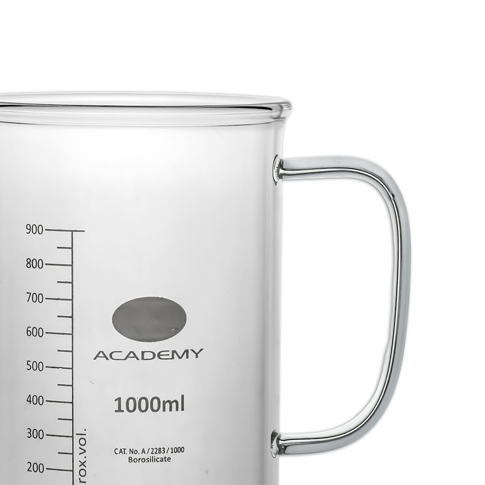1L Clear Borosilicate Glass Beaker with Handle
