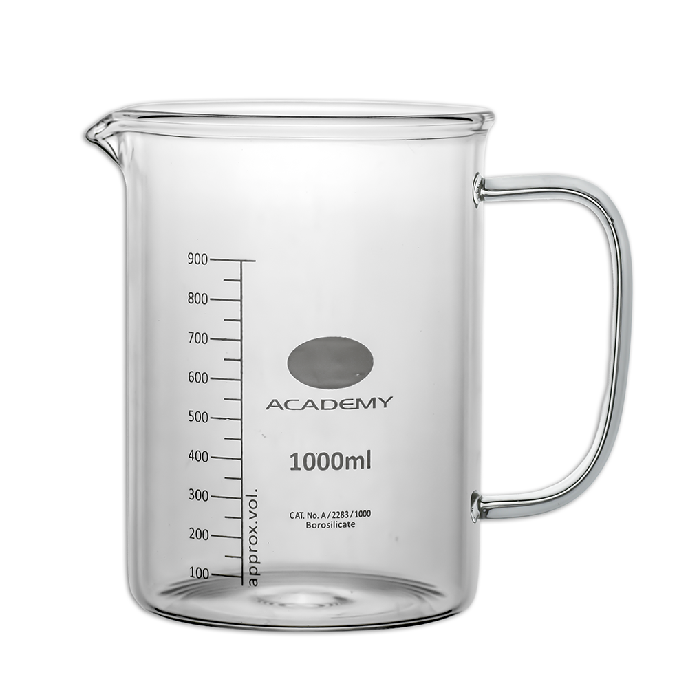 1L Clear Borosilicate Glass Beaker with Handle