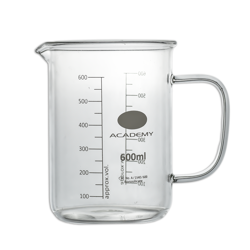 600ml Clear Borosilicate Glass Beaker with Handle