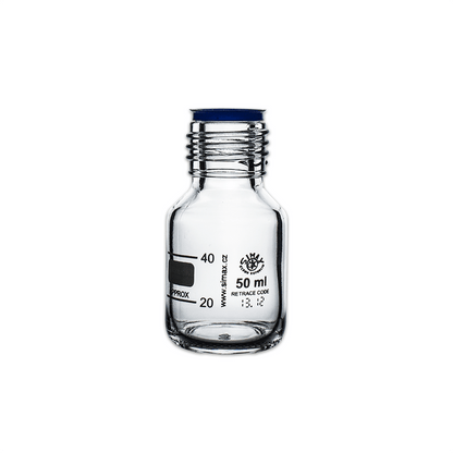 50ml Clear Glass Reagent Bottle with Blue Screw Cap