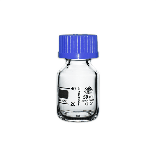 50ml Clear Glass Reagent Bottle with Blue Screw Cap