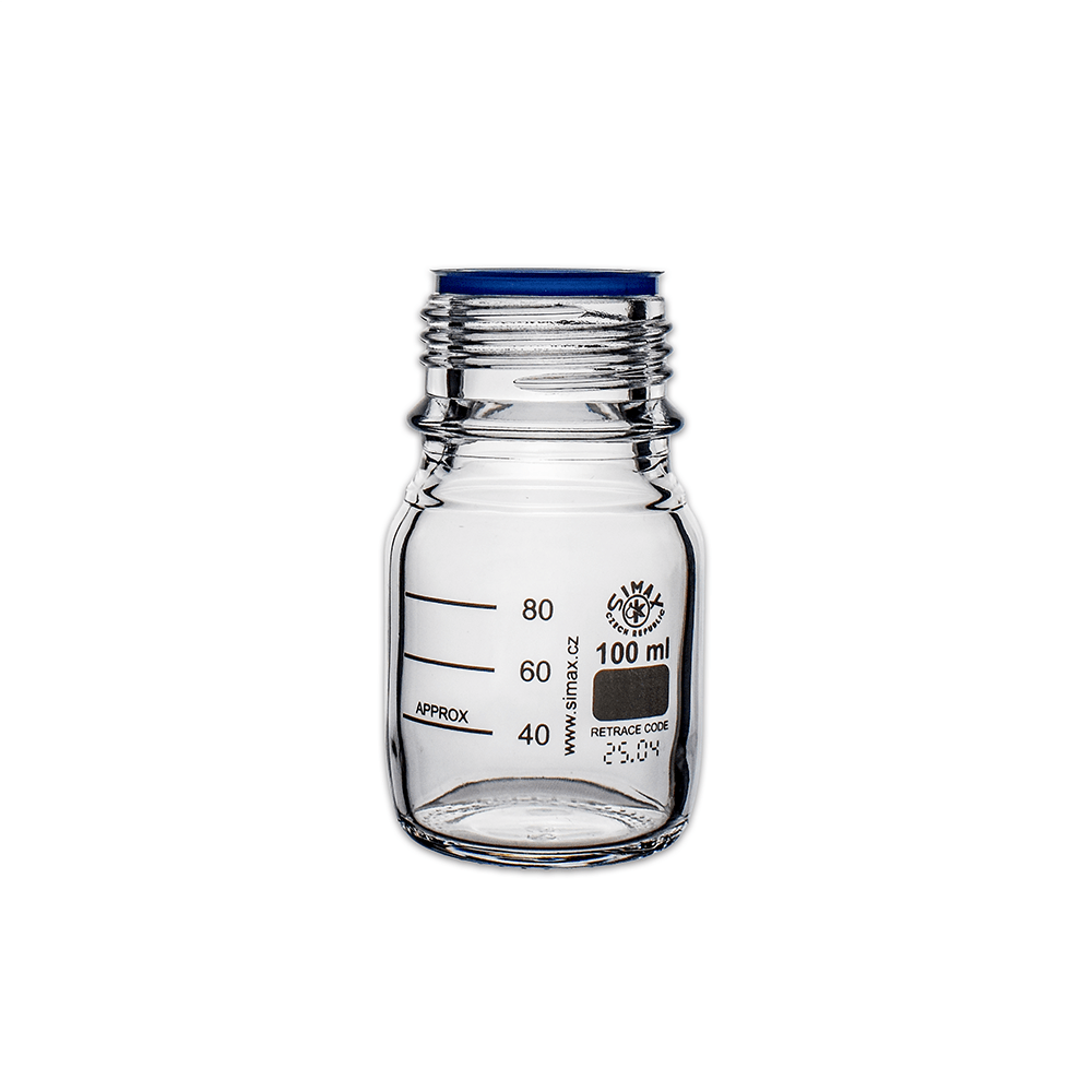 100ml Clear Glass Reagent Bottle with Blue Screw Cap