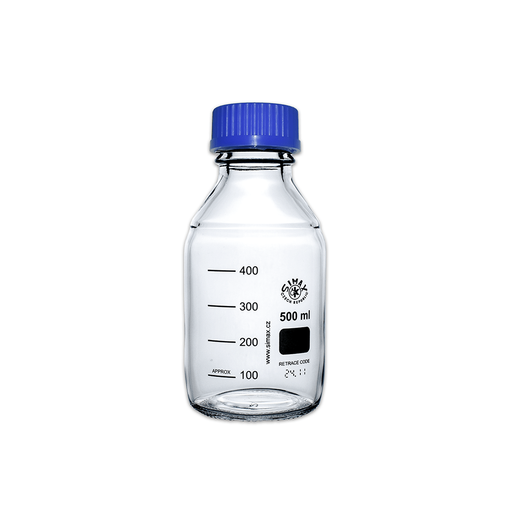 500ml Clear Glass Reagent Bottle with Blue Screw Cap