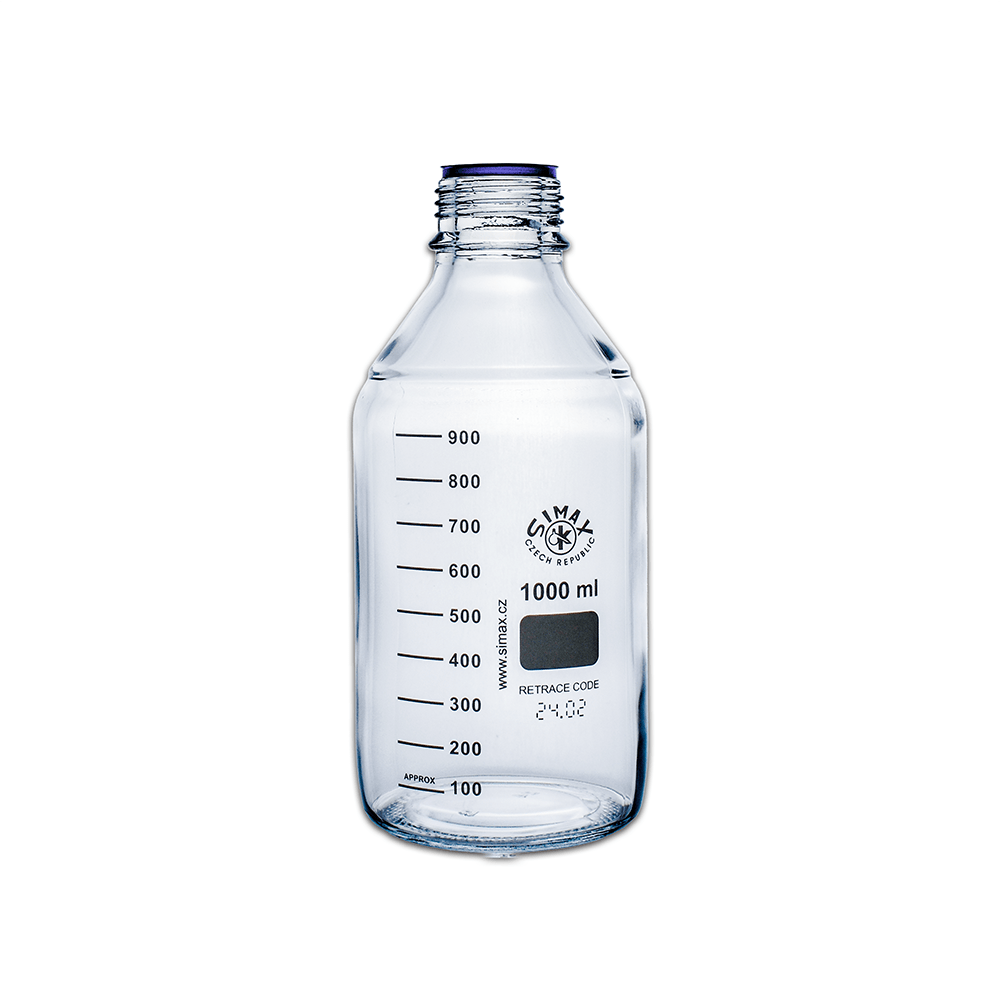 1L Clear Glass Reagent Bottle with Blue Screw Cap