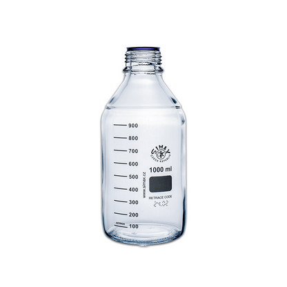 1L Clear Glass Reagent Bottle with Blue Screw Cap