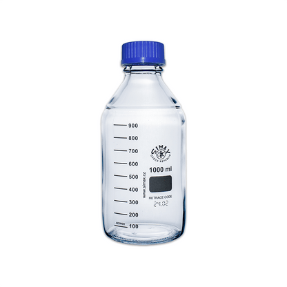 1L Clear Glass Reagent Bottle with Blue Screw Cap
