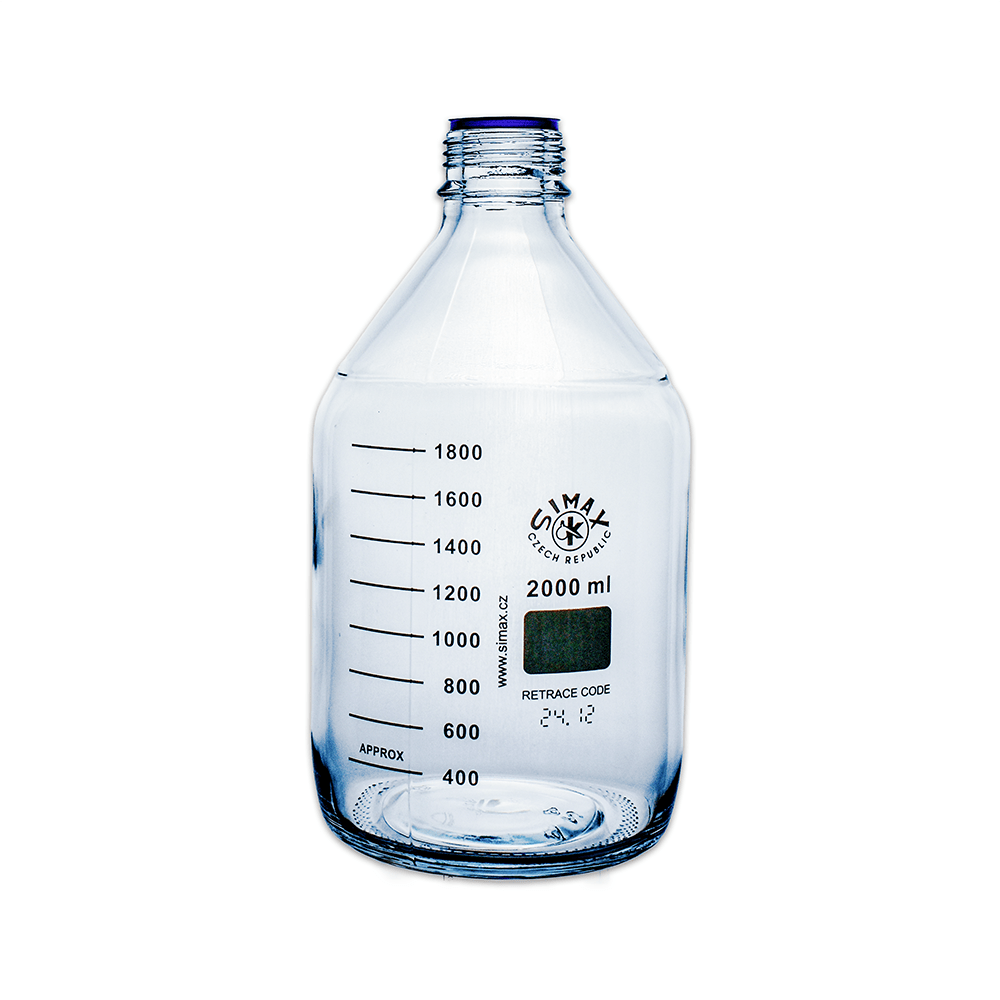 2L Clear Glass Reagent bottle with Blue Screw Cap